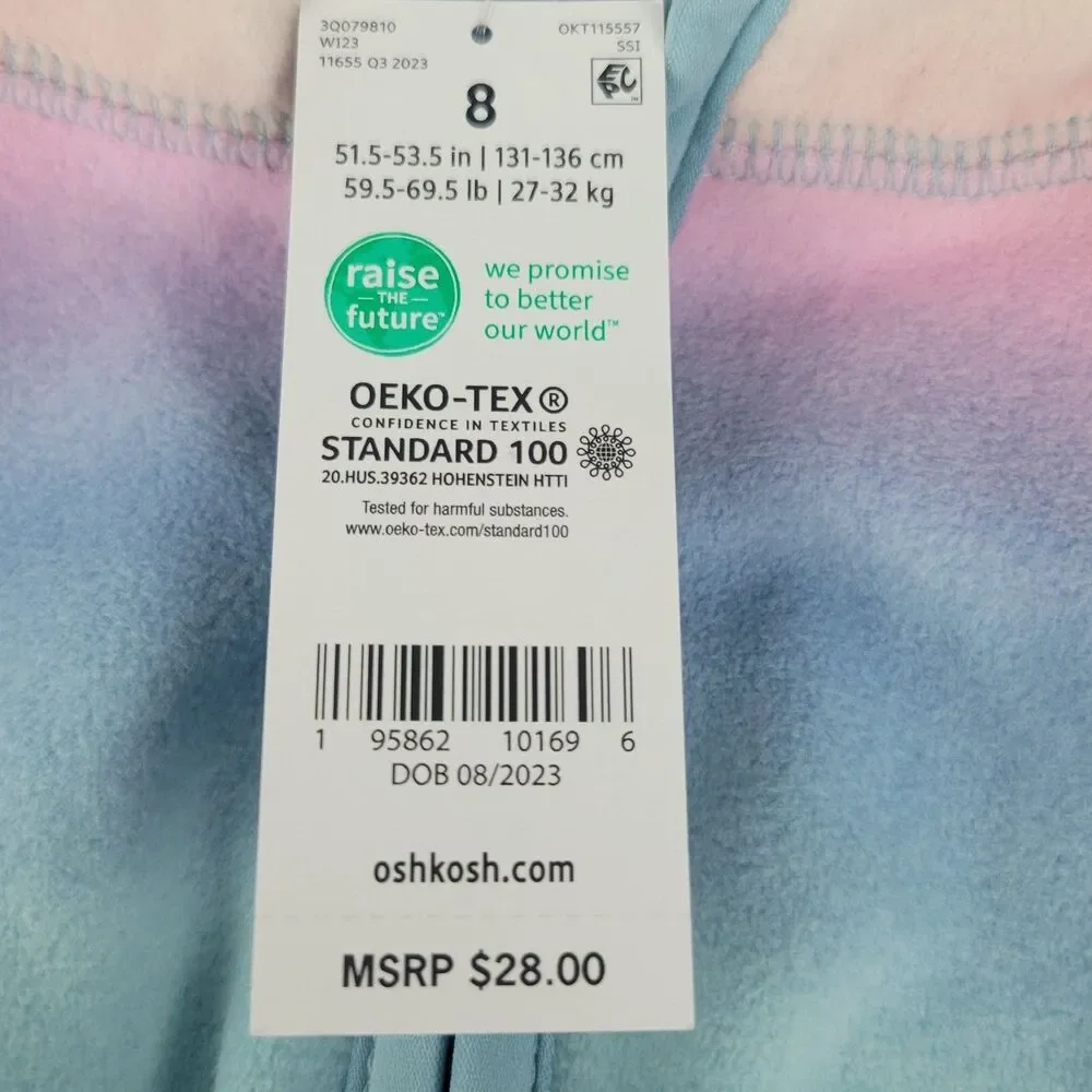 OshKosh B'Gosh Kids Girls 8 Colorful Stripes 100% Polyester Pullover Multi NWT